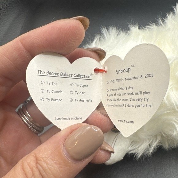 Ty Beanie Baby Snocap the White‎ Snow Fox 8" Rare - Picture 10 of 10